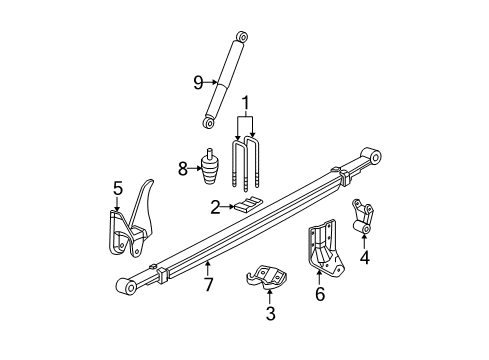 2007 GMC Yukon XL 2500 Rear Suspension Shock Diagram for 25984611