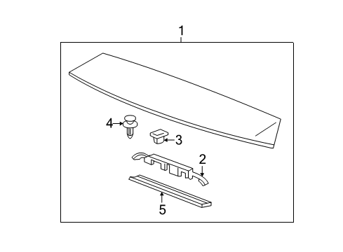 2013 Acura TSX Lift Gate - Spoiler Bracket Diagram for 74903-TL4-G01