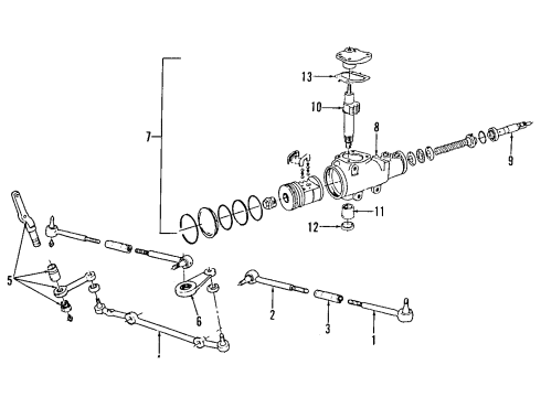 1995 Buick Roadmaster P/S Pump & Hoses, Steering Gear & Linkage Gear Kit, Steering (Remanufacture) Diagram for 26087021