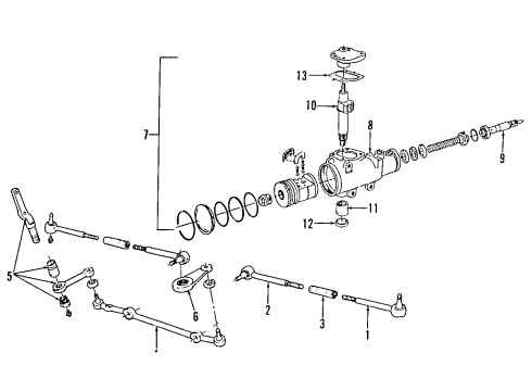 1995 Chevrolet Impala P/S Pump & Hoses, Steering Gear & Linkage Arm Kit, Pitman Diagram for 26047288