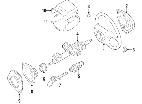 2009 Lexus RX350 Steering Column & Wheel, Steering Gear & Linkage Cover, Steering Column Diagram for 45287-0E010-E0