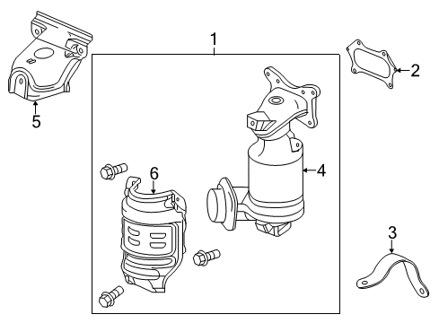 2017 Acura ILX Exhaust Manifold Stay B, Converter Diagram for 11942-R4H-A00