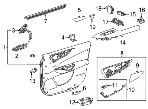 2022 Lexus NX250 Interior Trim - Front Door LAMP ASSY, INTERIOR Diagram for 81090-78020