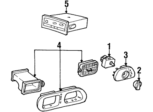 1997 Ford Windstar Controls - Side Panel AC Switch Diagram for F58Z19986A