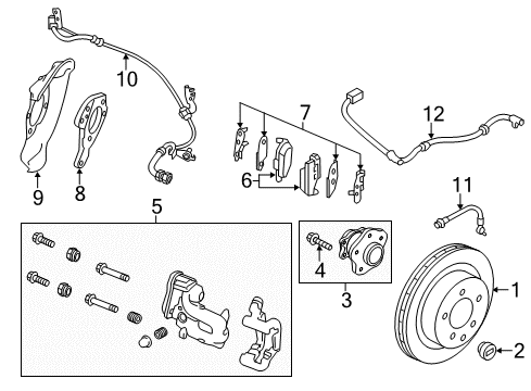 2019 Nissan Leaf Brake Components Harness Assembly-Parking Brake, RH Diagram for 44250-5SD0A