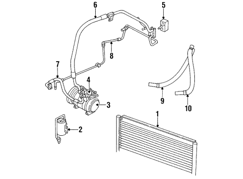 2000 Dodge Grand Caravan A/C Condenser, Compressor & Lines Hose Diagram for 4677172AC