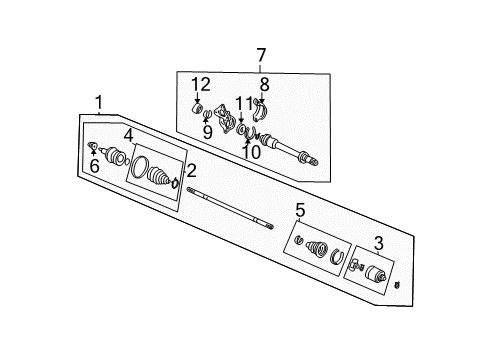 2004 Honda Pilot Drive Axles - Front Boot Set, Inboard Diagram for 44017-S9V-A01