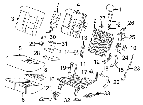 2019 Chevrolet Equinox Rear Seat Components Seat Cushion Heater Diagram for 13519202