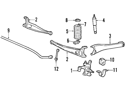 2005 Ford Excursion Front Suspension Components, Stabilizer Bar, Wheel Bearings Link Diagram for 3C7Z-5K484-EA
