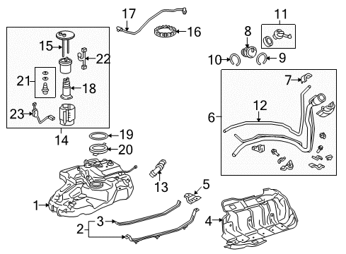 2013 Lexus RX350 Fuel Supply Tube Assy, Fuel Suction W/Pump & Gage Diagram for 77020-0E030