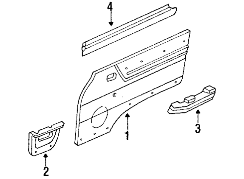 1988 Nissan Van Interior Trim - Door SASH Assembly-Front Door Front LH Diagram for 80215-G5100