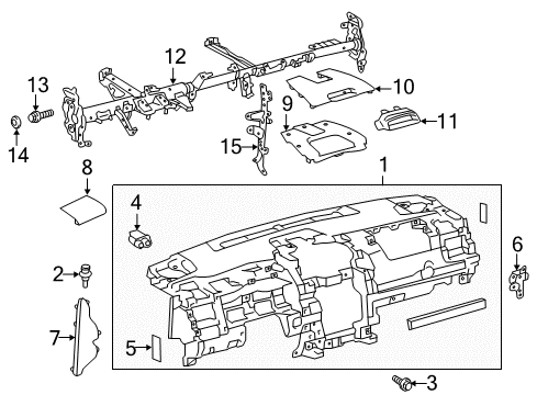2012 Toyota Camry Cluster & Switches, Instrument Panel Side Panel Diagram for 55317-06090-C0