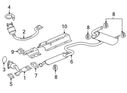 2009 Pontiac G6 Exhaust Components Insulator Asm-Exhaust Muffler Hanger Diagram for 25811972