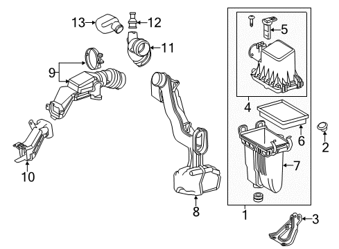 2019 Toyota Prius AWD-e Powertrain Control Air Inlet Duct Diagram for 17753-37070