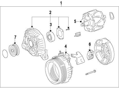 2005 Toyota Camry Alternator Alternator Diagram for 27060-0H100-84