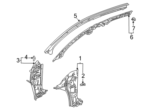 2021 Buick Envision Hinge Pillar Inner Reinforcement Bracket Diagram for 84686612