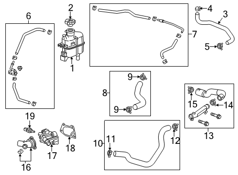 2014 Chevrolet Spark Powertrain Control Water Outlet Diagram for 25188413