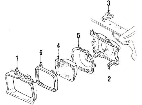 1984 Chevrolet Citation II Headlamps Housing, Headlamp Diagram for 469411