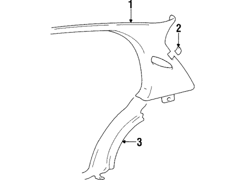 1997 Hyundai Sonata Interior Trim - Quarter Panels Trim Assembly-Rear Pillar LH Diagram for 85850-34000-AQ