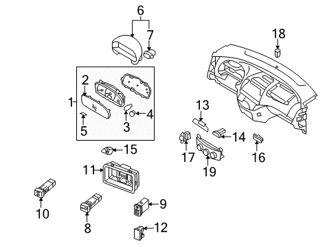 2011 Hyundai Elantra Instruments & Gauges Cluster Assembly-Instrument Diagram for 94001-2L061