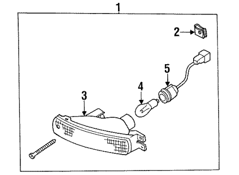 1996 Nissan Altima Bulbs Body Assembly-Front Turn Signal, RH Diagram for 26134-1E401