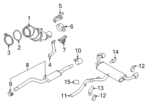 2017 BMW X5 Exhaust Components HOLDER CATALYTIC CONVERTER N Diagram for 18328643125