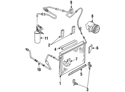 1995 Ford Ranger A/C Condenser, Compressor & Lines Condenser Diagram for F57Z19712A