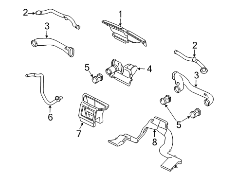 2004 Lincoln Navigator Ducts Louver Diagram for 2L7Z-19893-AAA