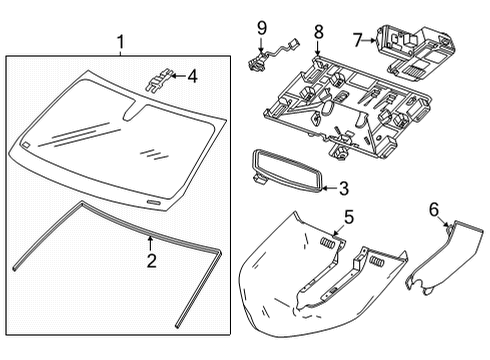 2021 Cadillac Escalade Glass - Windshield Mirror Cover Diagram for 84686957