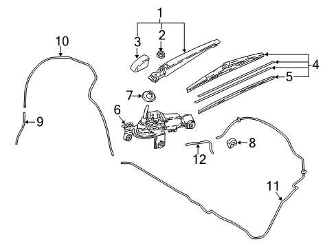 2021 Toyota C-HR Wipers Wiper Arm Cap Diagram for 85292-F4020