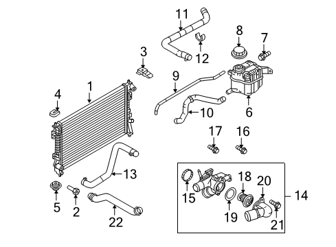 2010 Ford Taurus Radiator & Components Radiator Diagram for 7T4Z-8005-B