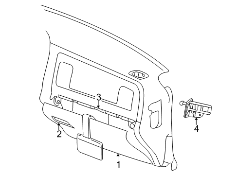 2004 Dodge Ram 2500 Glove Box Cover-Glove Box Lamp Hole Diagram for 4685164