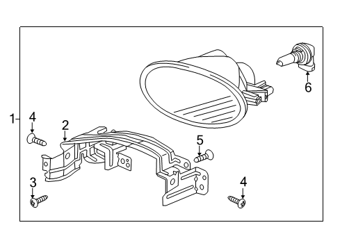 2015 Honda Civic Bulbs Foglight Unit, Driver Side Diagram for 33951-TS8-A51