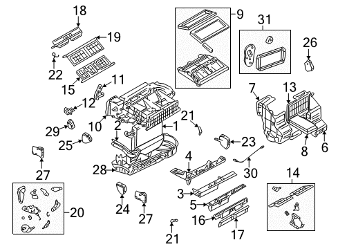 2001 Pontiac Aztek A/C & Heater Control Units Heater & Air Conditioner Control Assembly Diagram for 10301043