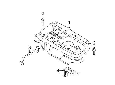 2008 Hyundai Accent Engine Appearance Cover Bracket-Engine Cover Diagram for 29214-26601