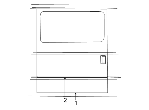 Diagram for 2000 Ford E-350 Econoline Club Wagon Side Loading Door & Components, Exterior Trim 
