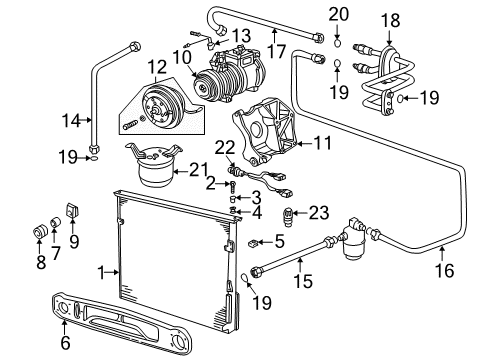 1999 BMW Z3 Air Conditioner Air Conditioning Compressor Diagram for 64528391474