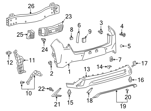 2020 Lexus UX250h Rear Bumper Hood Tape Diagram for 90950-06124