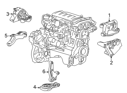 2015 Chevrolet Sonic Engine & Trans Mounting Transmission Mount Bracket Diagram for 95463565