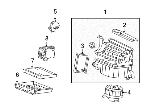 2013 Acura ZDX Blower Motor & Fan Screw-Washer Diagram for 79121-SHJ-A01