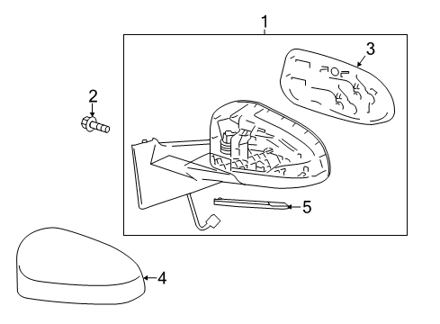 2016 Toyota Yaris Outside Mirrors Mirror Assembly Diagram for 87910-0D550