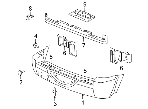 2006 Jeep Liberty Rear Bumper Bracket Diagram for 55156886AA