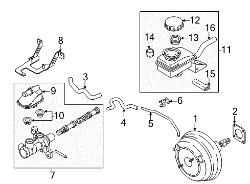 2011 Nissan Murano Dash Panel Components Cylinder Assy-Brake Master Diagram for D6010-1AA1B