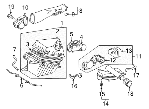 1996 Toyota 4Runner Powertrain Control Duct Diagram for 52810-35010