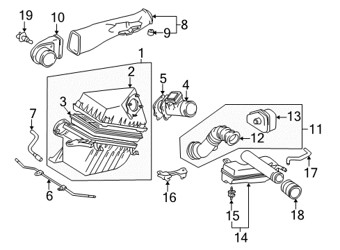 1996 Toyota 4Runner Powertrain Control Resonator Assembly Diagram for 17880-0C010