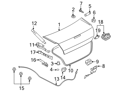 2008 Mitsubishi Galant Trunk Plug-Body Diagram for MU670033