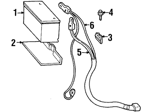 2001 Cadillac Eldorado Battery Cable Asm, Starter Solenoid(41"Long) Diagram for 15371948