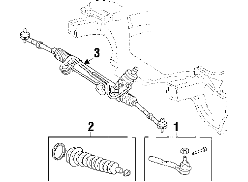 1988 Dodge Dakota Steering Column, Steering Gear & Linkage End Kit Diagram for 4419901
