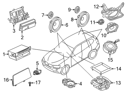 2020 BMW X6 Navigation System Oval-Head Screw, Self-Tapping Diagram for 07149129752