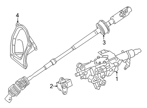 2021 Toyota Mirai Steering Column Assembly Hole Cover Nut Diagram for 90179-A0010